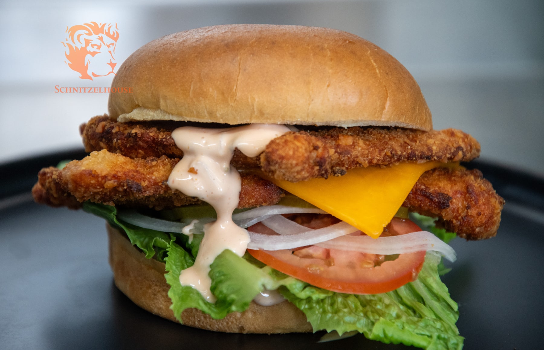 Schnitzel Burger + Cheese from Old Leo’s Schnitzelhouse